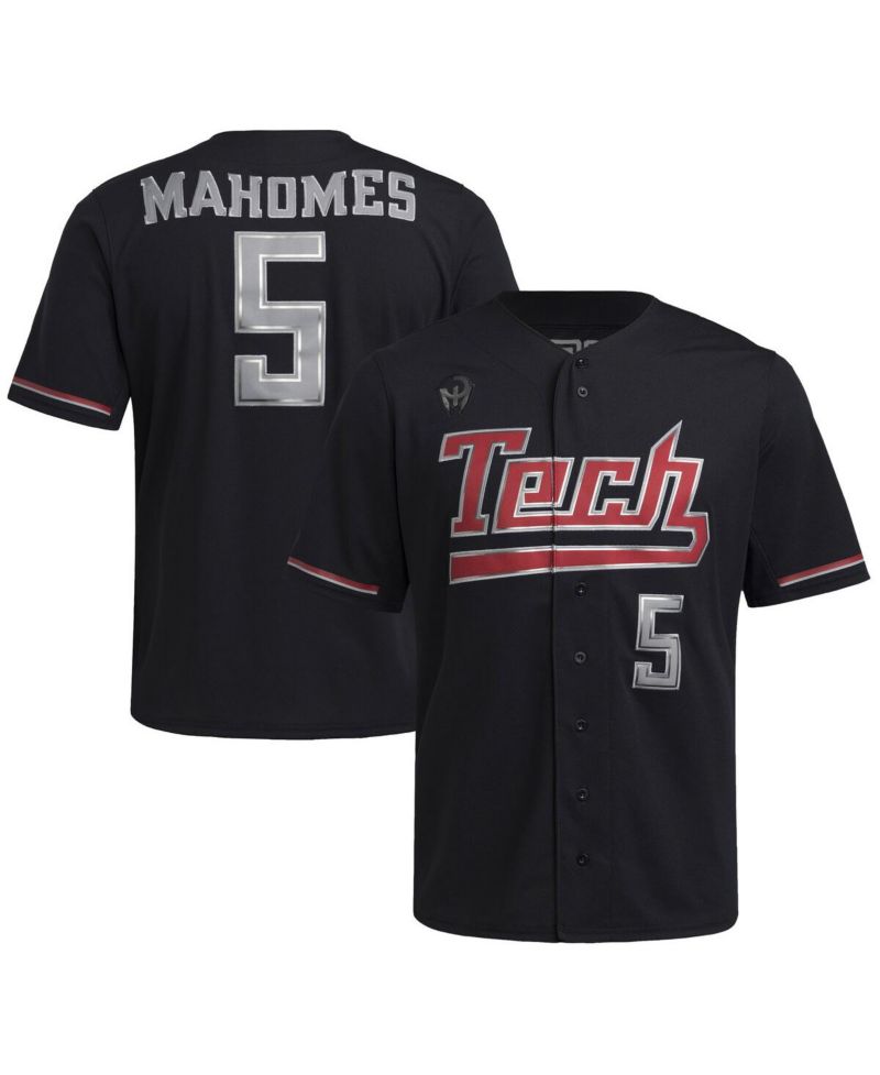 Men's Patrick Mahomes Black Texas Tech Red Raiders Replica Baseball Jersey