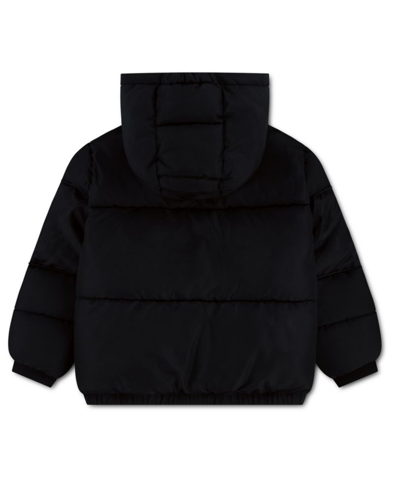 Boys' 4-7 Jacquard Logo Mixed Media Puffer Jacket