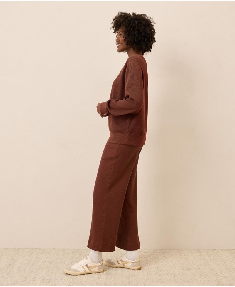 Women's Thermal Waffle Wide Leg Pant