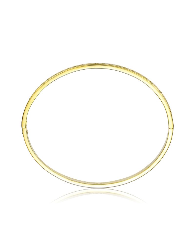 Classic 14K Gold Plated CZ Slim Band Bangle Bracelet