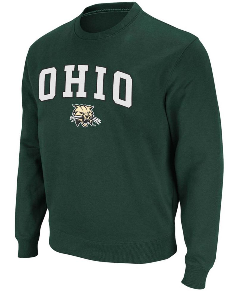 Men's Ohio Bobcats Arch Logo Tackle Twill Pullover Sweatshirt