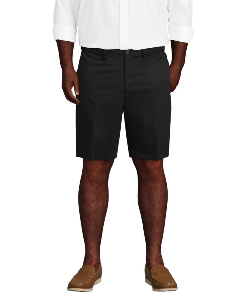 Men's No Iron 9" Comfort Waist Plain Front Chino Short