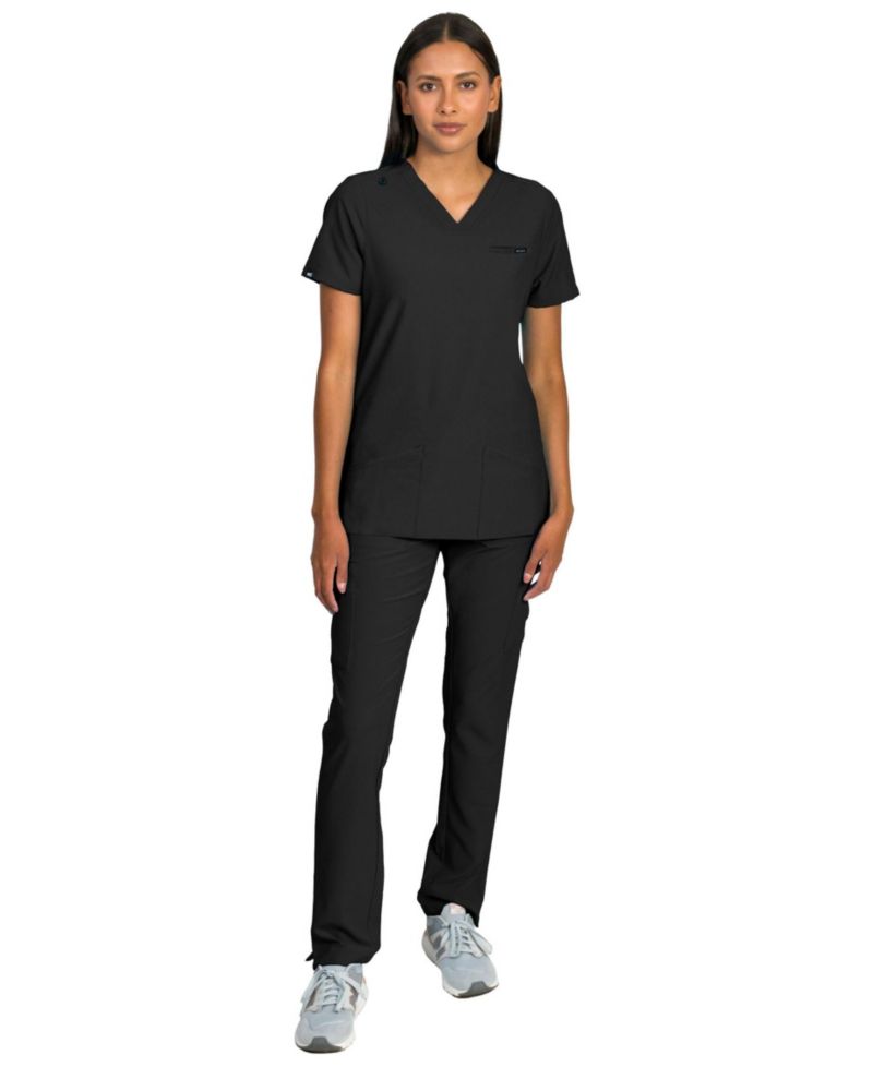 Women's Liliana with 4-Pocket Top and Slim Straight Leg Pants Scrubs Set