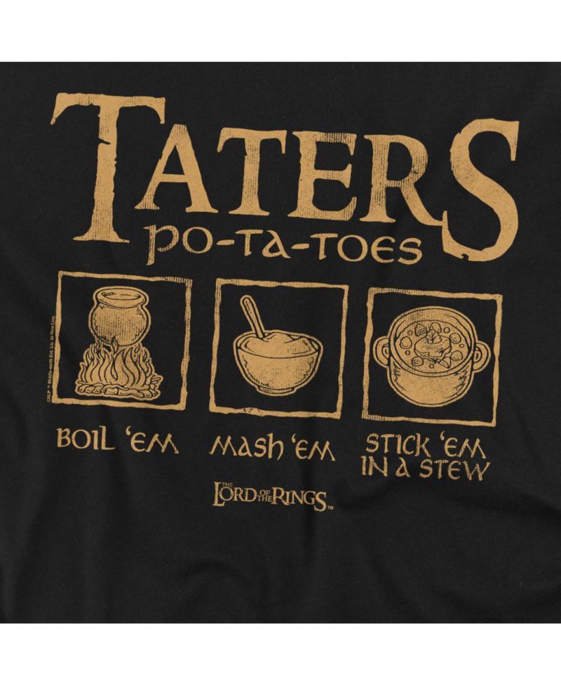 Men's Graphic Long-Sleeve Taters Cotton Crewneck Sweatshirt
