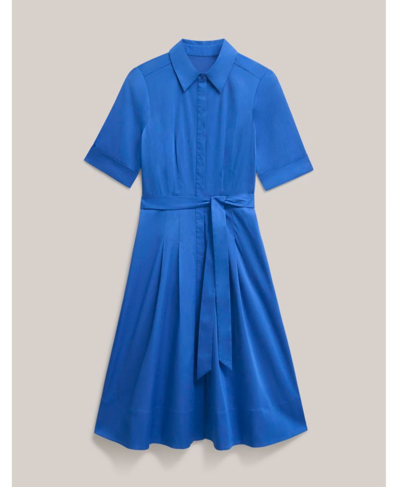 Women's Brigitta Pleated Tie-Belt Shirt Dress