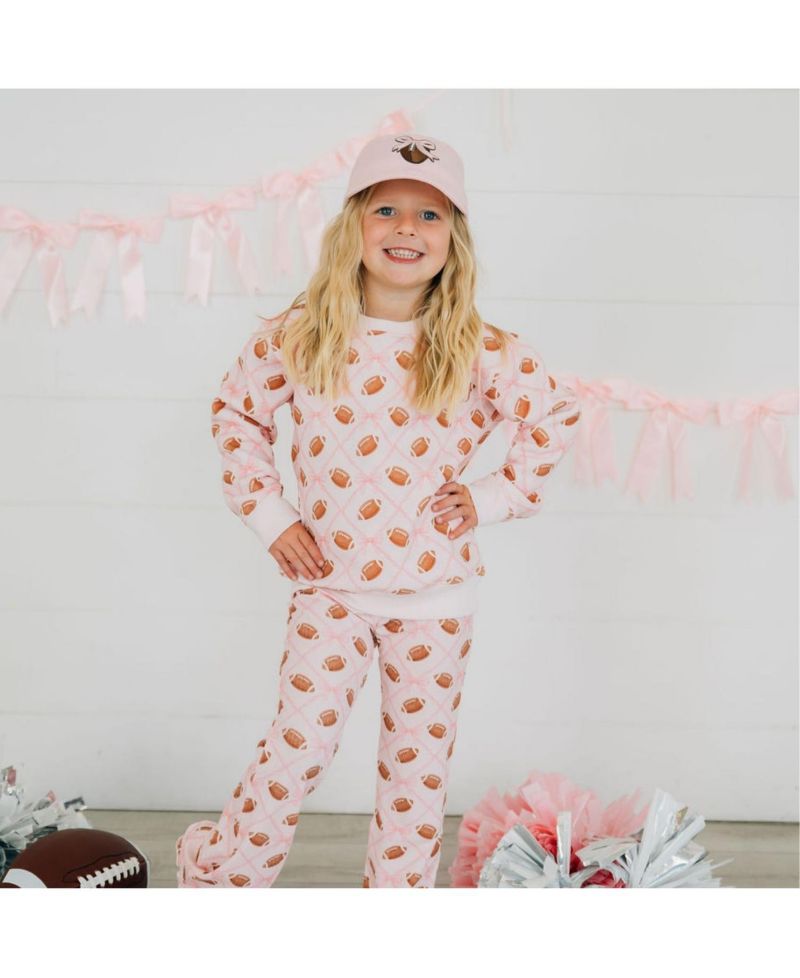 Little Girls Football Trellis Sweatshirt