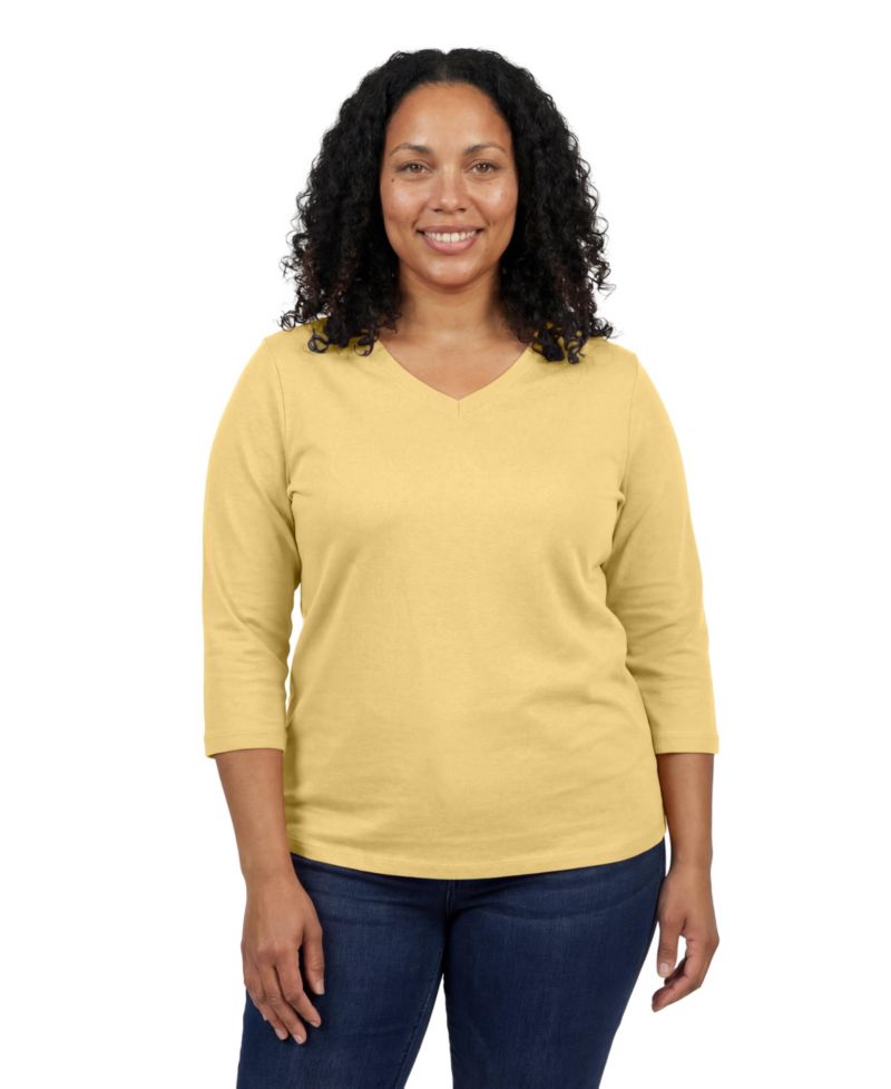 Women's Within Perfect Three-Quarter Sleeve V-Neck Tee