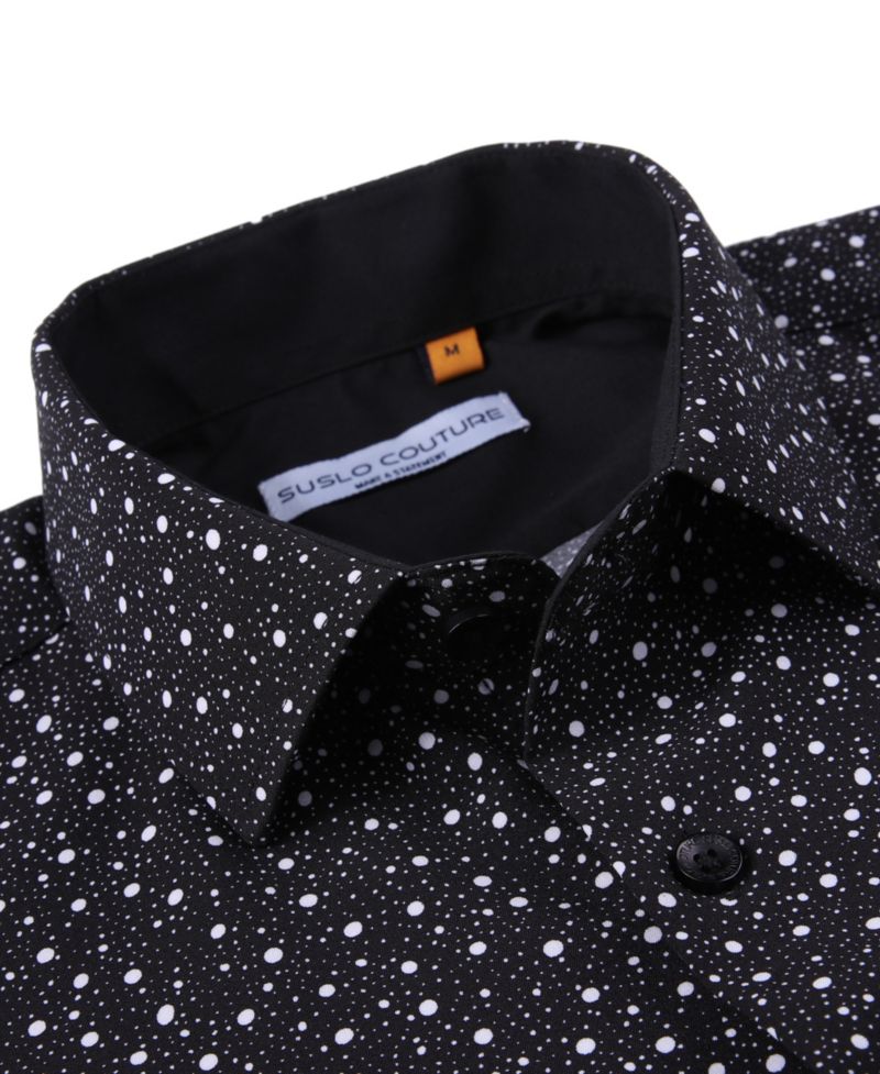 Men's Slim-Fit Geo-Print Performance Shirt