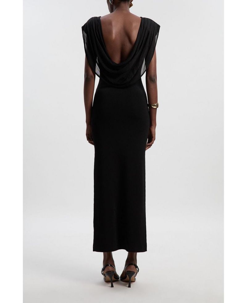 Women's Plunge Back Sleeveless Maxi Dress