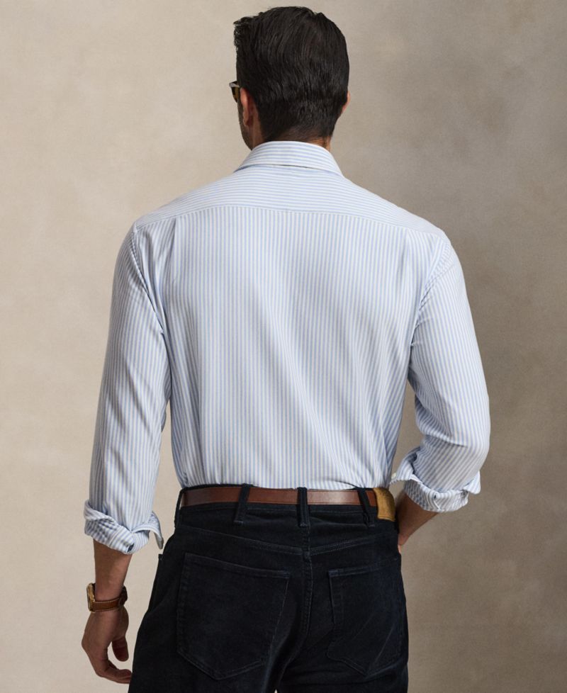 Men's Big & Tall Striped Stretch Knit Oxford Shirt