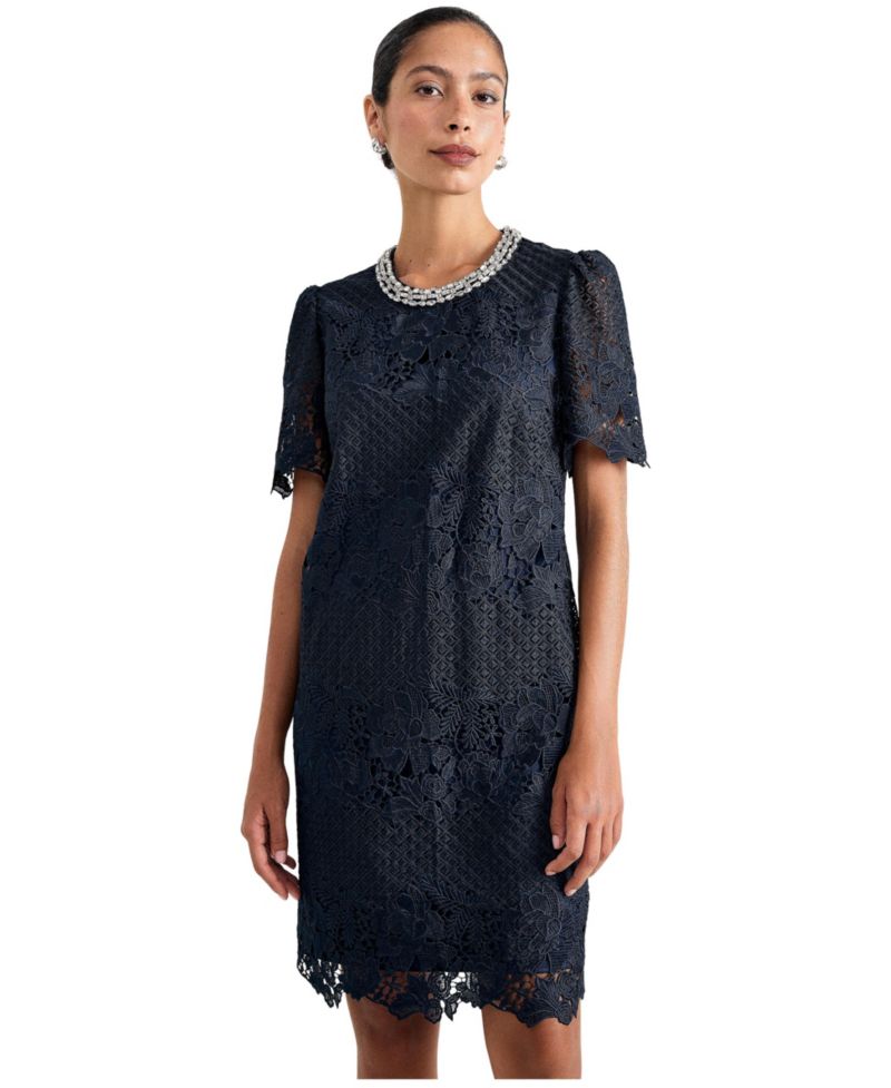 Women's Eloise Floral-Embellished Lace Mini Dress