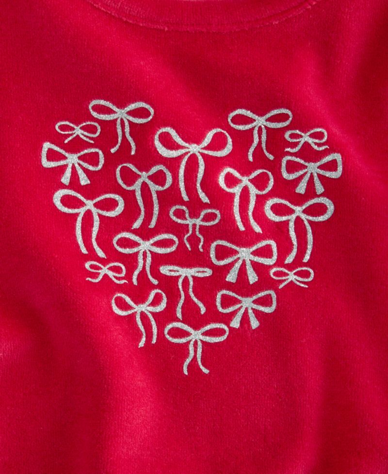 Baby Girls' 3M-24M Mix & Match Long-Sleeve Bows Heart Velour Top