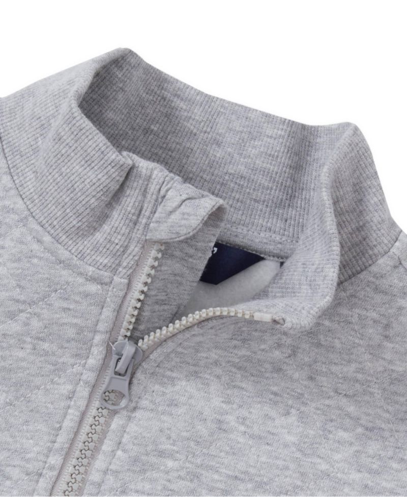 Boys' 4-20 Quarter-Zip Mock-Neck Cotton-Blend Fleece Pullover