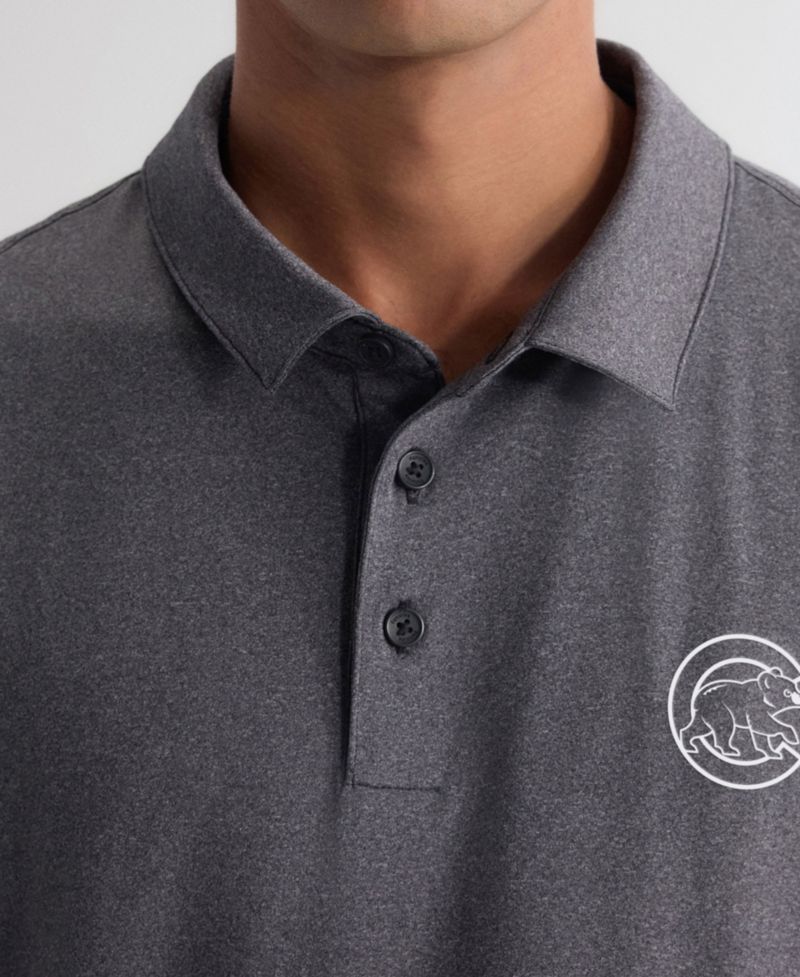Men's Charcoal Chicago Cubs Clutch Polo Shirt