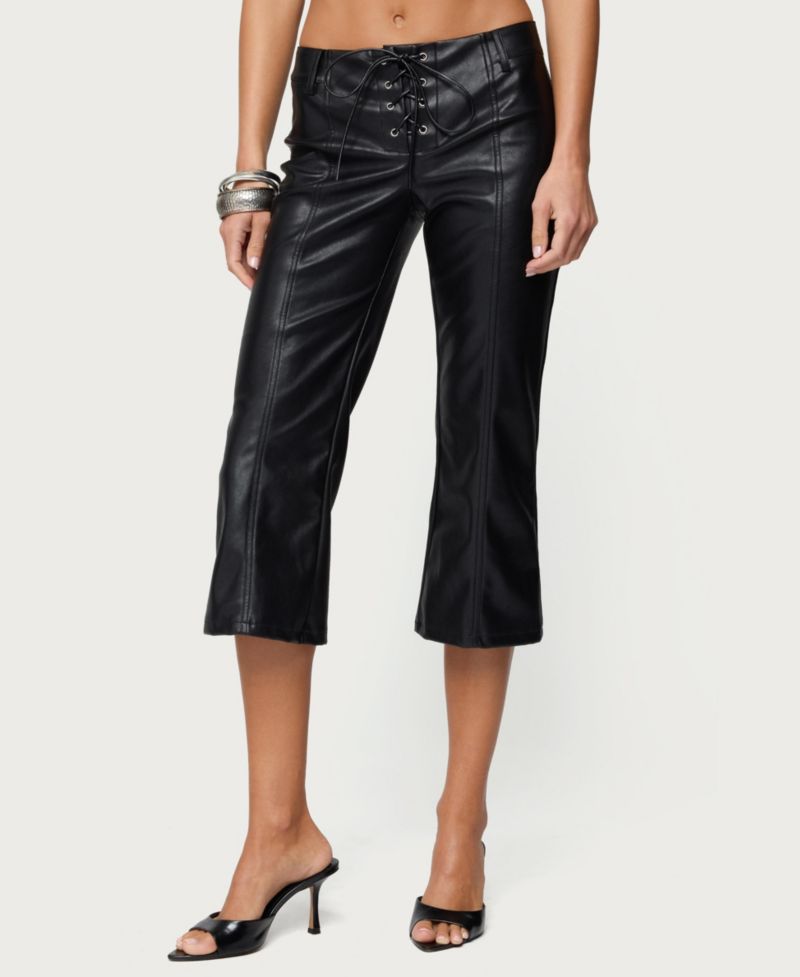 Women's Lexy Faux Leather Flared Capri Pants