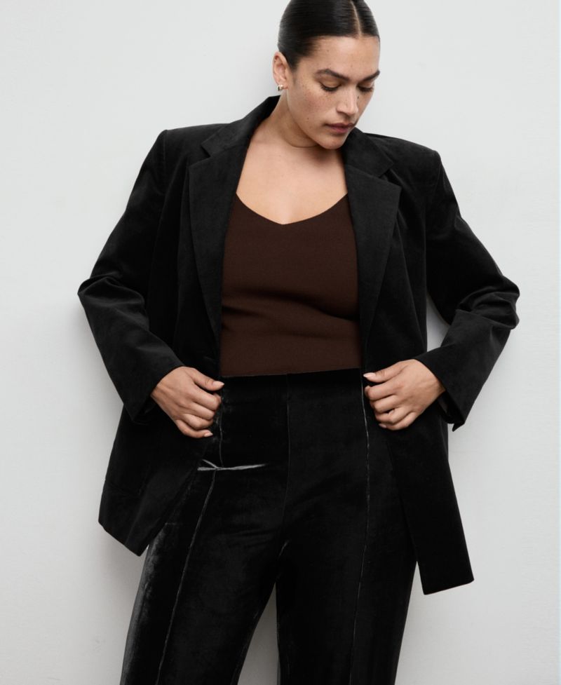 Women's Seam Detail Velvet Pants