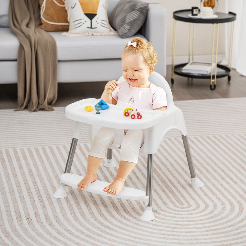 Multi-Stage Baby High Chair with Removable Double Tray for Infants and Toddlers