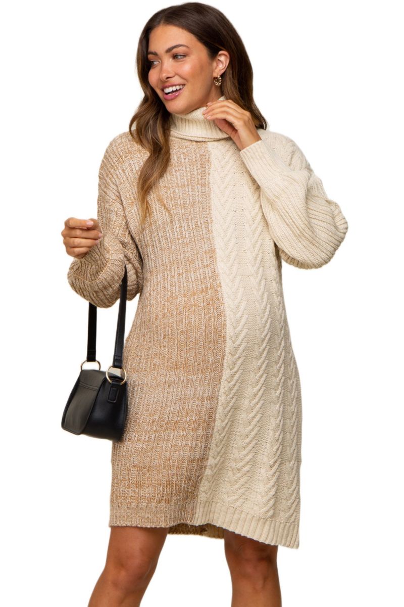 Maternity Turtleneck Sweater Dress