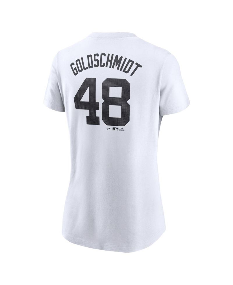Women's Paul Goldschmidt White New York Yankees Cooperstown Collection Fuse Name & Number T-Shirt