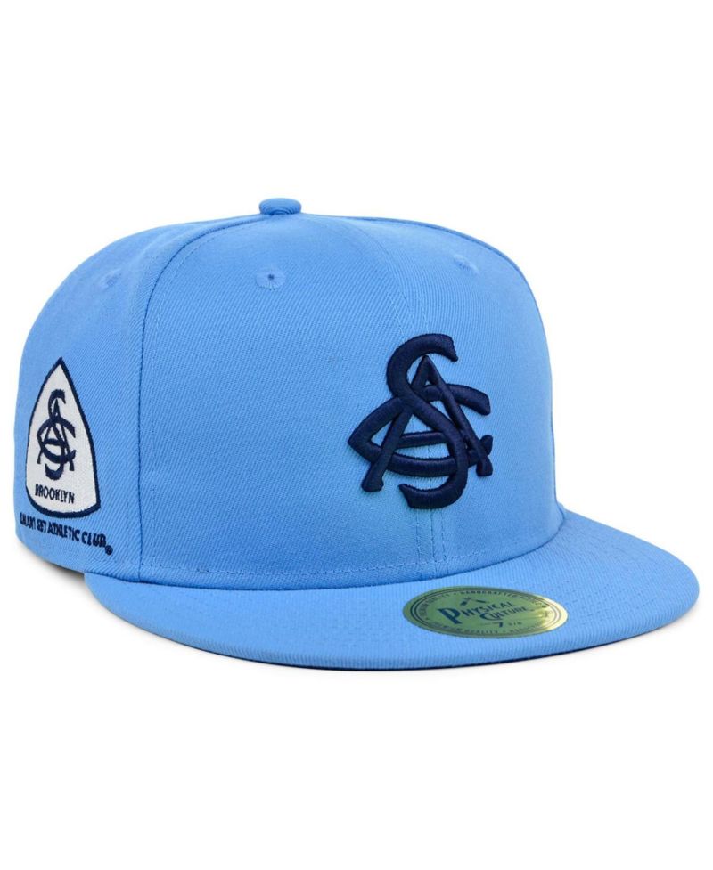 Men's Light Blue Smart Set Athletic Club of Brooklyn Black Fives Fitted Hat
