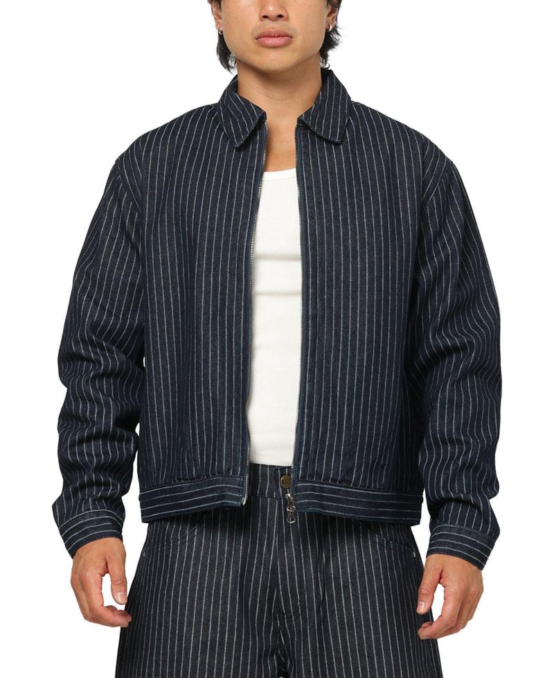 Men's Lockout Pinstripe Canvas Zip-Front Jacket