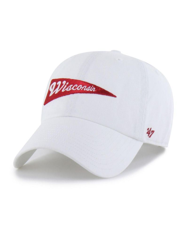 Men's White Wisconsin Badgers Vault Clean Up Adjustable Hat