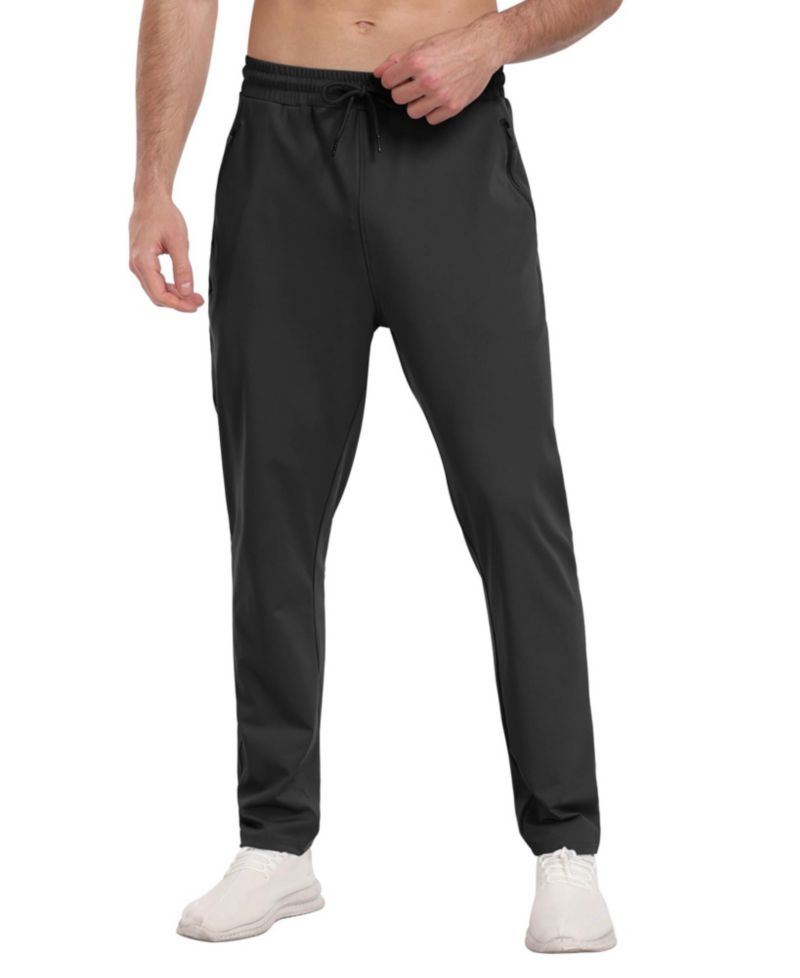 3 Pack Mens Athletic Pants with Zipper Pockets Running Gym Joggers