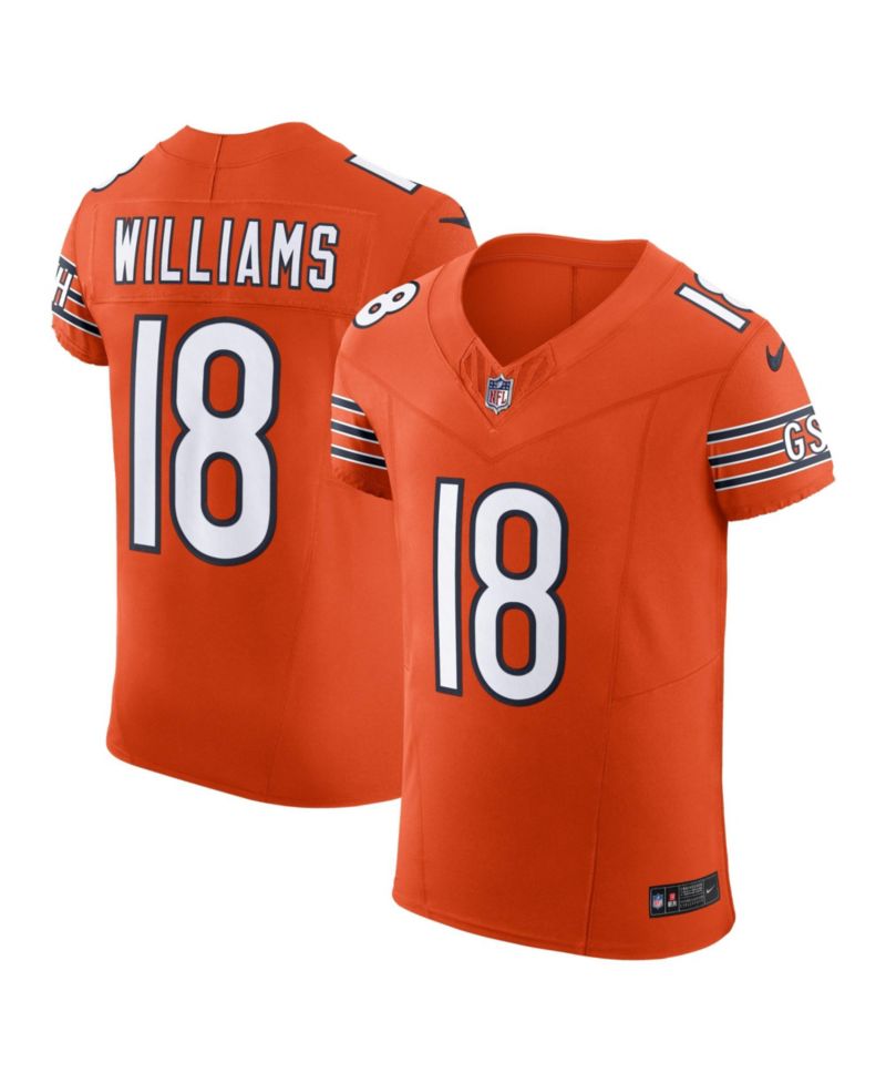 Men's Caleb Williams Orange Chicago Bears Alternate Vapor F.U.S.E. Elite Jersey