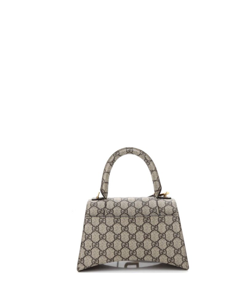 Small x Balenciaga The Hacker Project Hourglass Top Handle Bag GG Coated Canvas