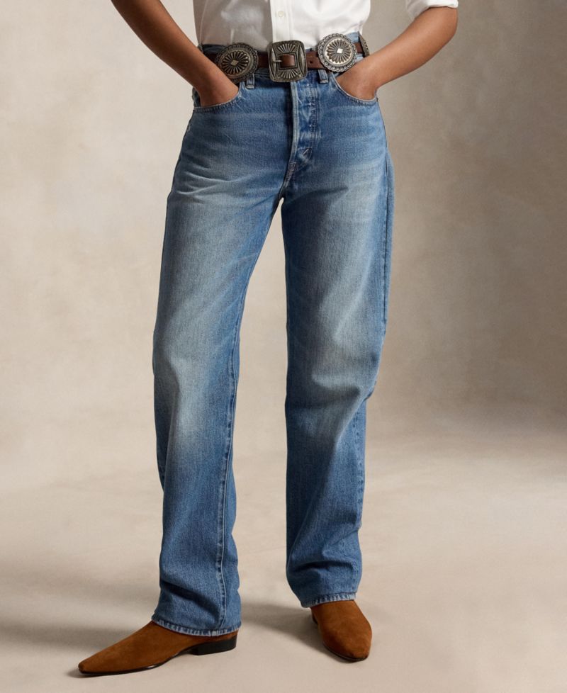 Women's High-Rise Relaxed Straight-Leg Jeans