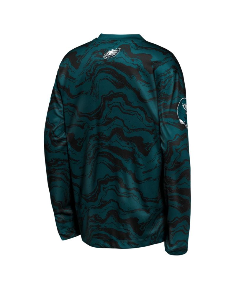Big Boys and Girls Midnight Green Philadelphia Eagles Tailgate Performance Long Sleeve T-Shirt