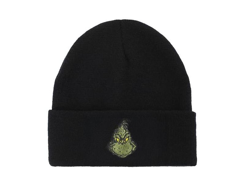 Men's Embroidery Black Acrylic Yarn Standard Cuff Beanie