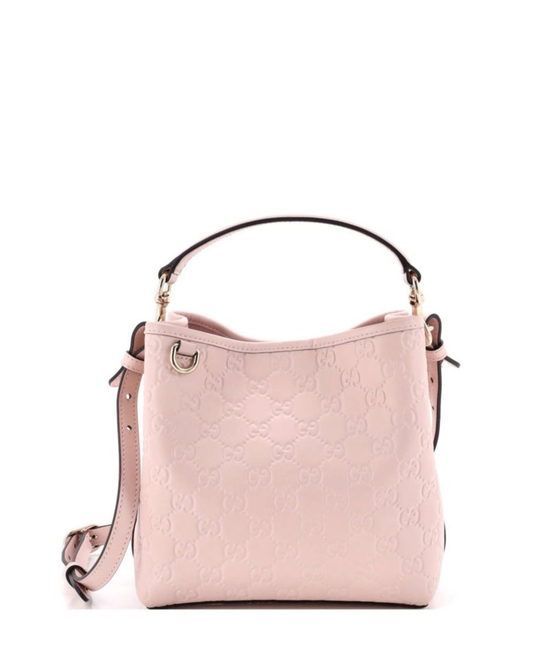 Small GG Emblem Bucket Bag GG Embossed Leather