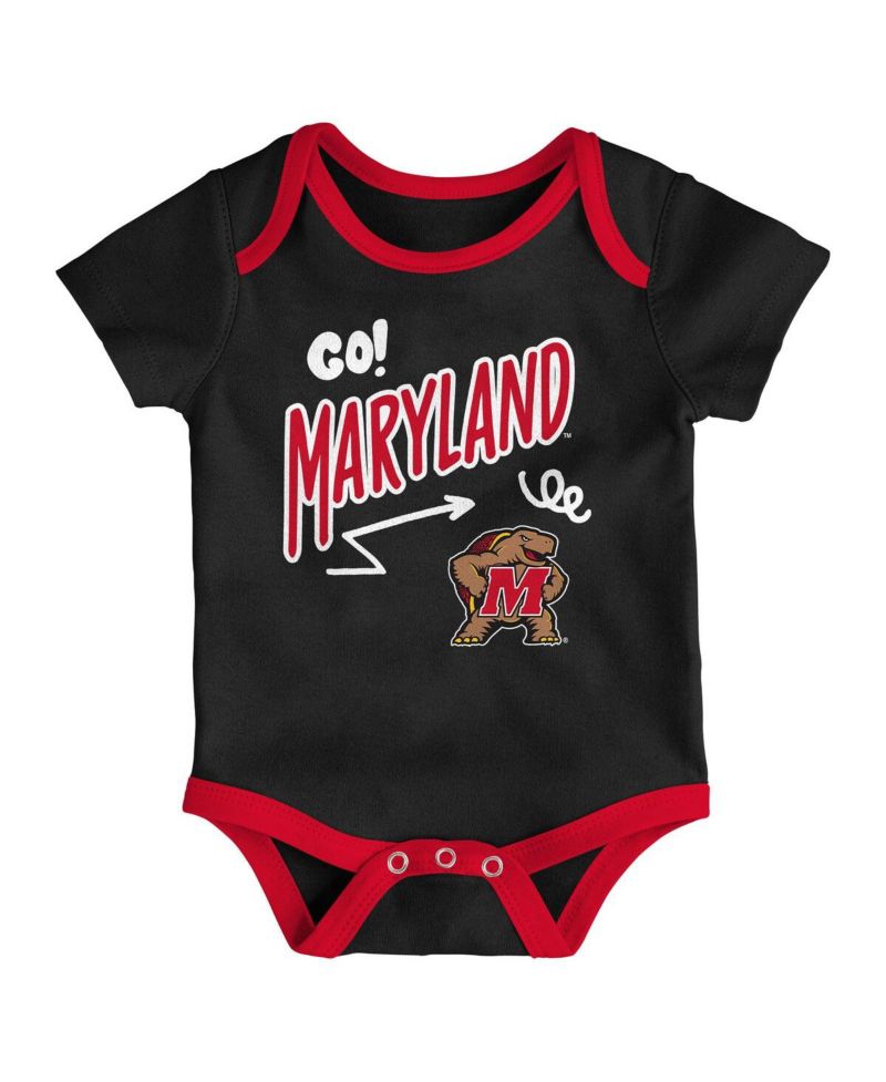 Baby Boys and Girls 3-Piece Maryland Terrapins All Day Play Bodysuit Set
