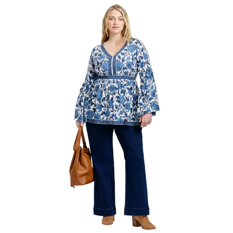 Women's Plus Size Arlo Bell Sleeve Tunic Top