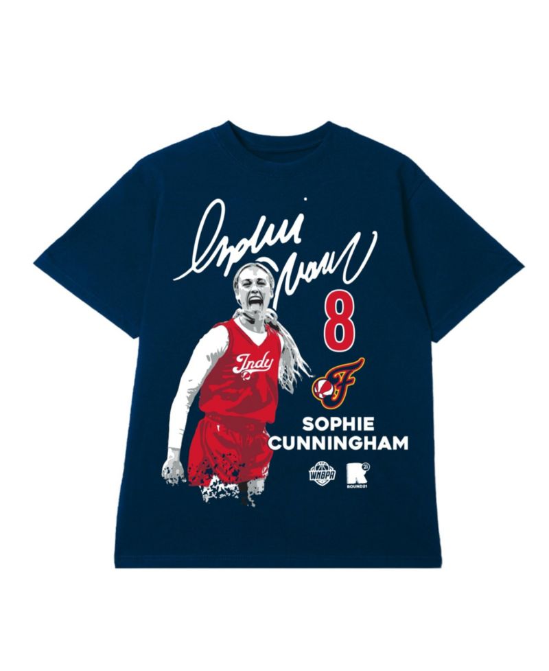 Men's and Women's Sophie Cunningham Navy Indiana Fever Player Graphic T-Shirt