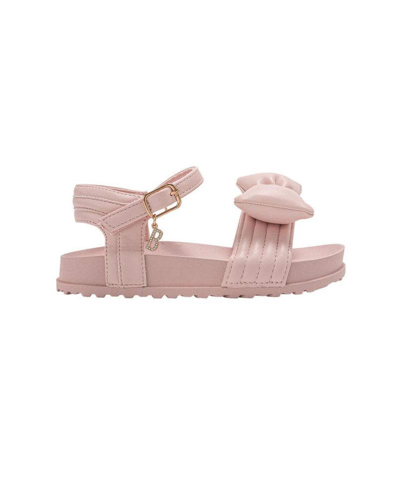 Girls Footbed Sandals - Lightweight Comfort & Adjustable Strap with Puffy Bow Detail