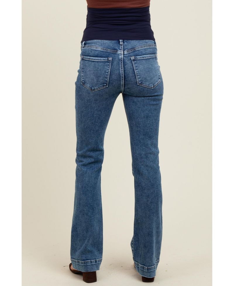 Women's Blue Wide Hem Bootcut Jeans