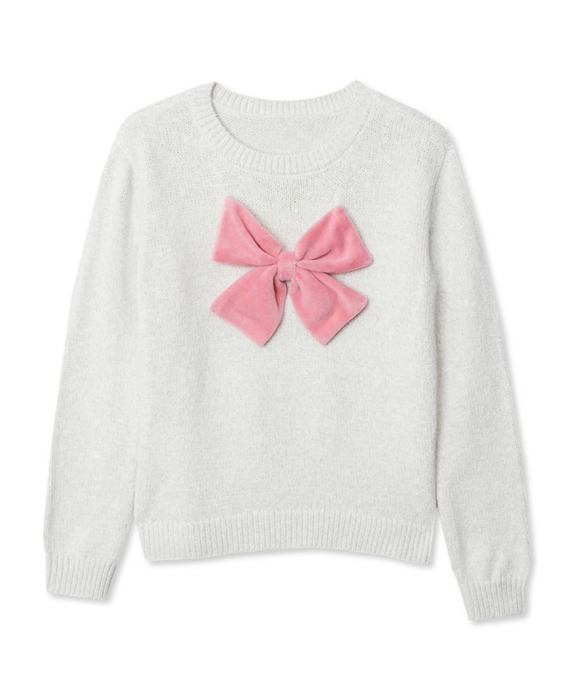 Girls Meet and Greet Bow Knit Sweater