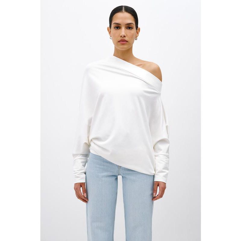 Women's Lauren Off-Shoulder Long-Sleeve Relaxed-Fit Casual Sweatshirt