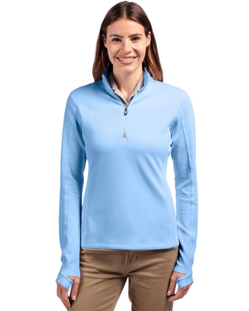 Women's Cutter and Buck Traverse Stretch Eco Quarter Zip Pullover