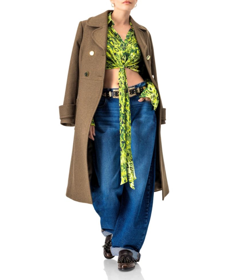 Women's Cropped Animal Print Shirt With Waist tie