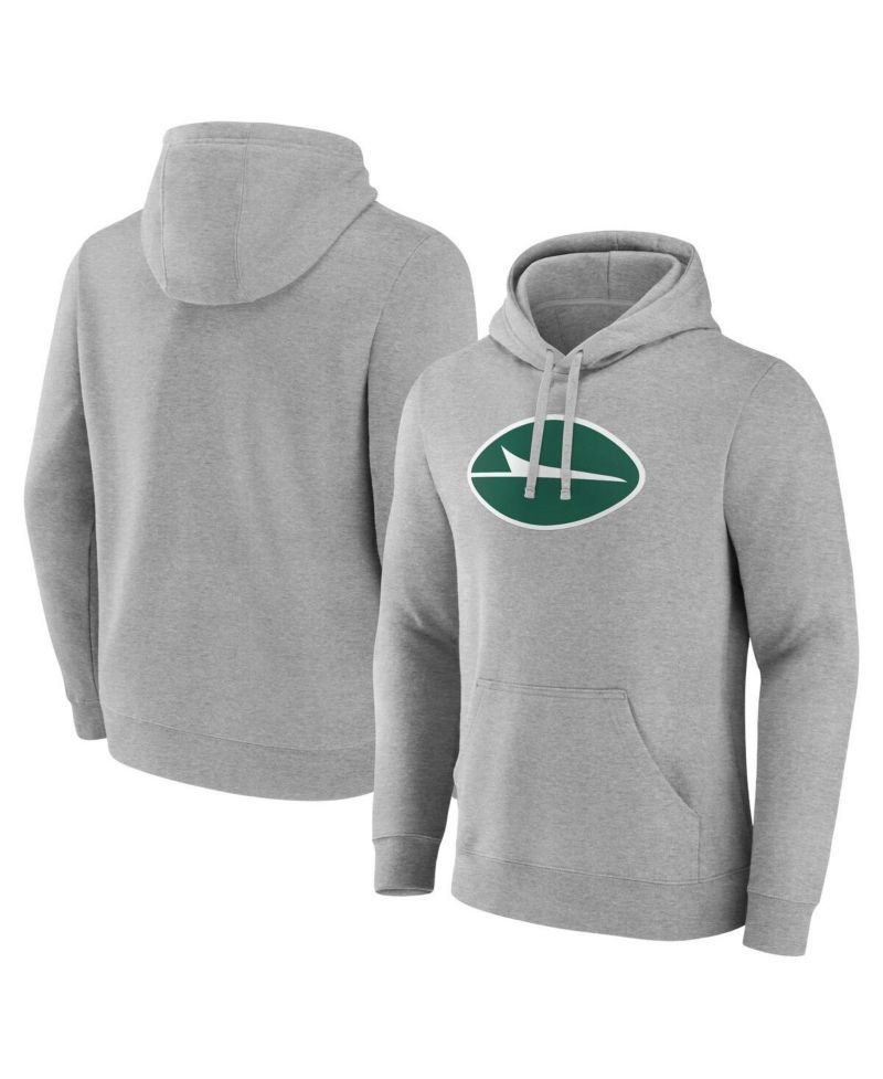 Men's Heather Gray New York Jets Deliver Fleece Pullover Hoodie