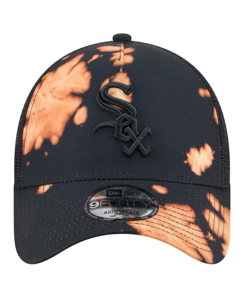 Men's Black Chicago White Sox Bleached A-Frame 9FORTY Adjustable Hat