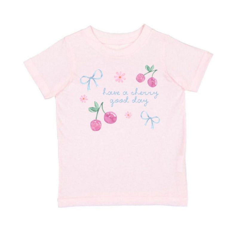Toddler Girls Cherry Good Day Short Sleeve T-Shirt