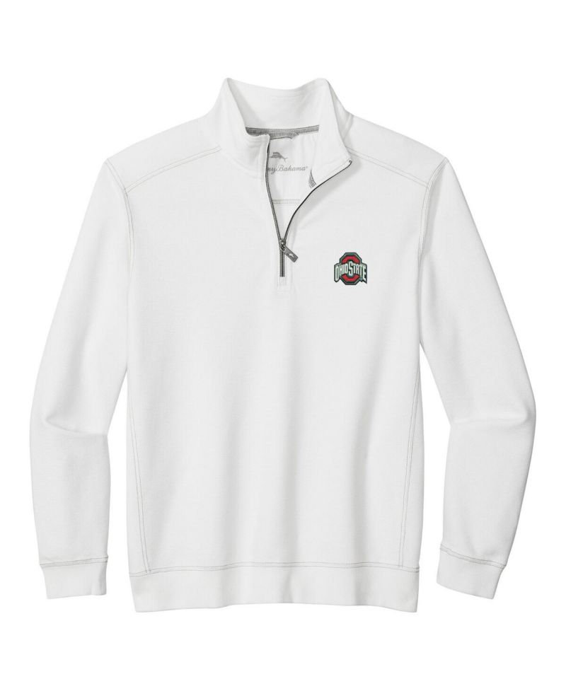Men's White Ohio State Buckeyes Montego Bay Half-Zip Jacket