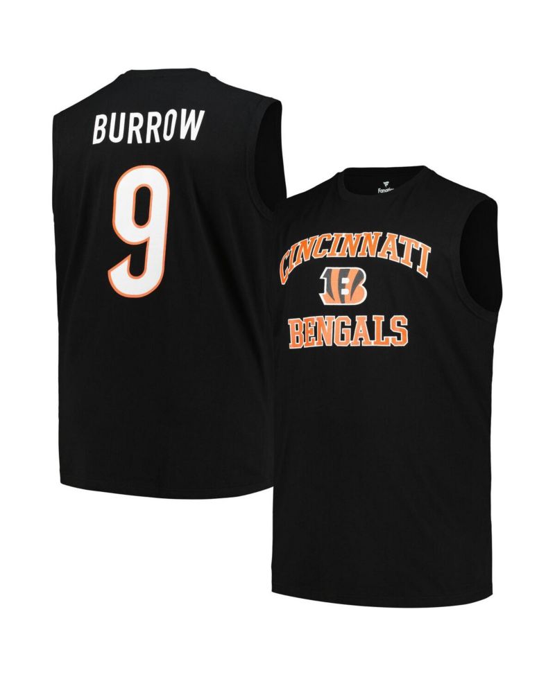 Men's Joe Burrow Black Cincinnati Bengals Big & Tall Muscle Tank Top