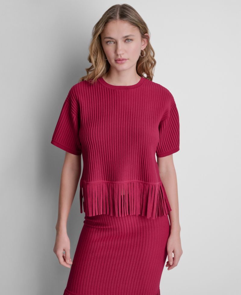Women's Fringe Crewneck Sweater Top