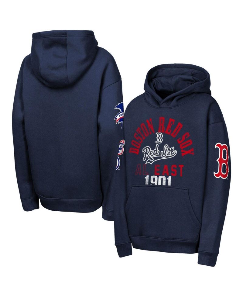 Big Boys and Girls Navy Boston Red Sox Premium Sweep Fleece Hoodie