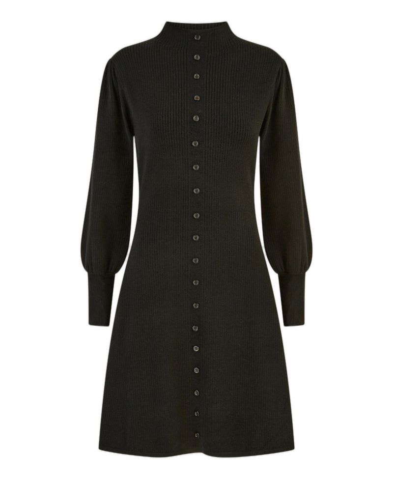 Women's Knitted Button Up Midi Dress
